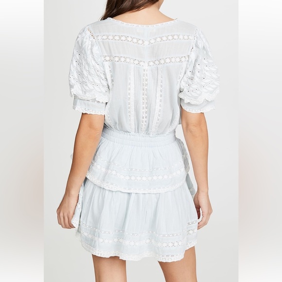 Loveshackfancy Light blue Mini Ruffled Dress | M - Picture 9 of 9